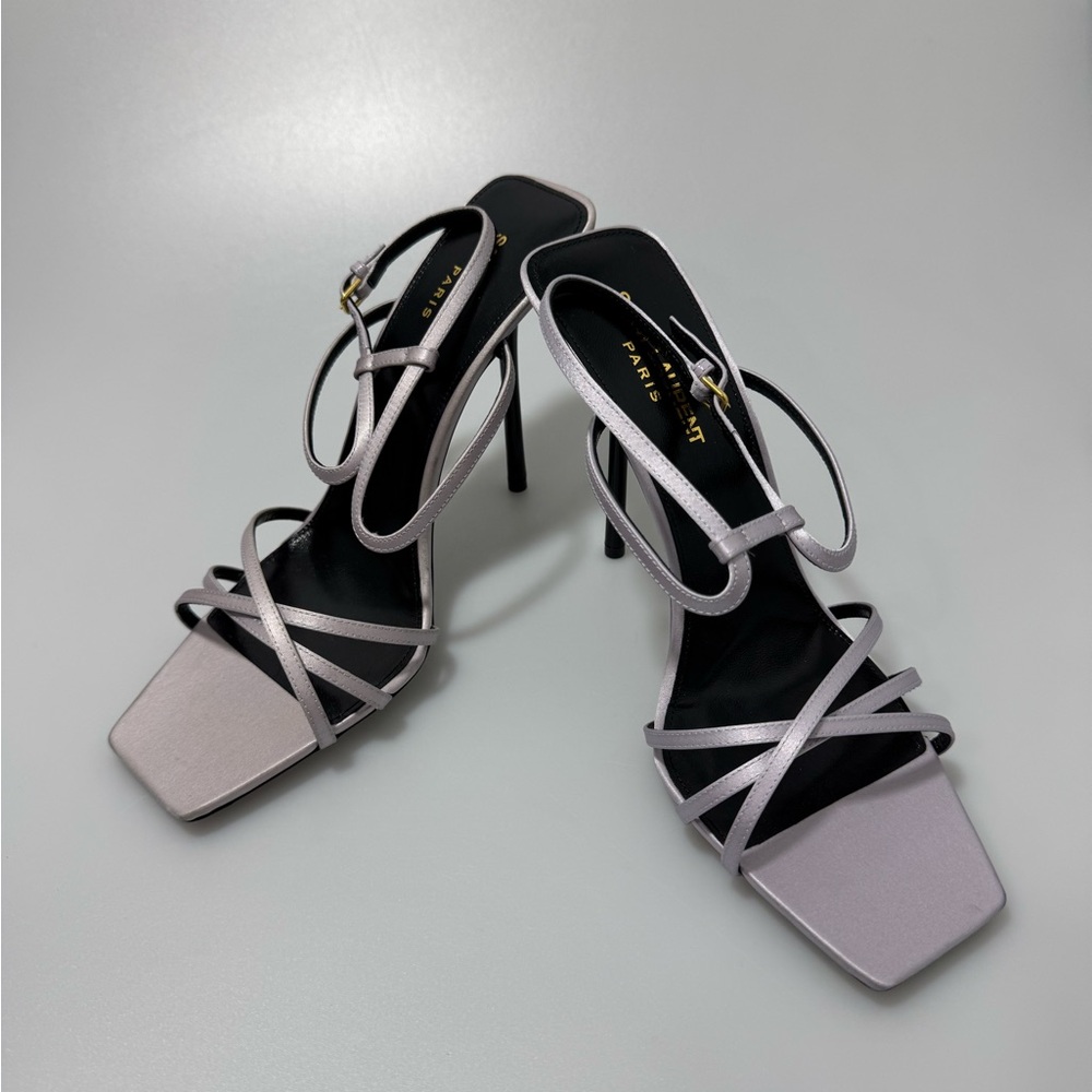 Saint Laurent Nuit Sandals Velvet Grey Women’s Size EU 39.5/US 9.5